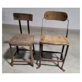 2 industrial stools