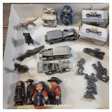 Box lead toys, Amish figures, cars, etc