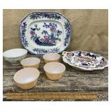 Pretty platters, bowl, Fire King custards