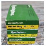 Remington 16ga 2¾" ?oz slugs 3 boxes (15 rounds)
