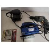 Jig saw, drill, sander