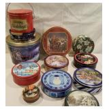 Box of holiday tins