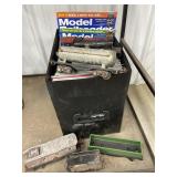 Bin of Model Railroader magazines & old Lionel