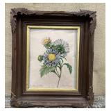 Aster print in nice Eastlake frame approx 12"x14"