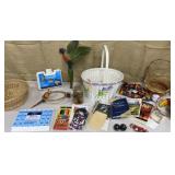 Households- basketd, books, retro hanging birds