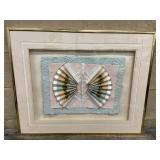 Artist signed cast paper fan art approx 32"x41"