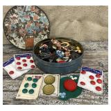 Nice vintage tin of buttons