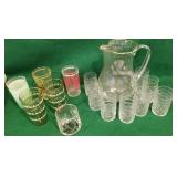 Retro glasses, pitcher and glasses, etc