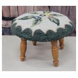 Hook rug foot stool