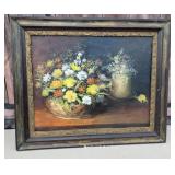 1976 Alan Perkins floral oil on canvas