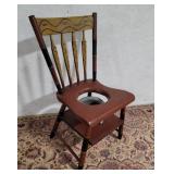 Arrow back stenciled potty chair