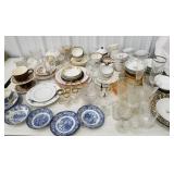 Misc. glassware, stemware, cups and saucers,