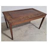 Carved inlaid coffee table 40"24"21"