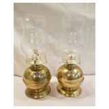 Pair of copper like oil lamps