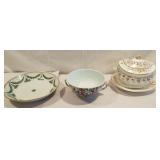 3pcs- sugar bowl  w/under tray, & 2 bowls-knob on