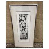 Artist signed & numbered figural print approx
