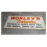 Worley nurseries canvas sign 72"28"