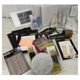 Craft lot - Notebooks, steno pads, paint brushes,