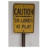 children at play road sign 7ft