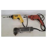 Three electric drills