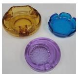 3 pcs heavy art glass - love the color