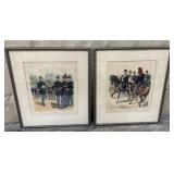 2 framed H.A. Ogden U.S. military dress prints
