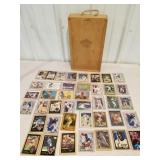 Baseball cards, wood wooden case, Frank Thomas,
