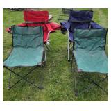4 lawn chairs  with pockets
