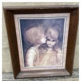 Margaret Kane print of boy & girl approx 20"x17"