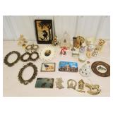 Misc. lot vases, picture frames, Christmas