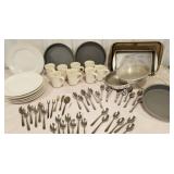 Syscoware cups, plates, cake pans, pie dish,