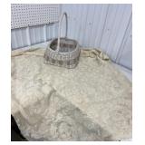 Large rectangular vintage lace tablecloth, and