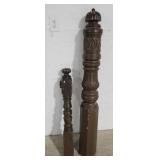 2 Newel posts 56"and 37"