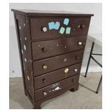 Painted highboy dresser 28"15"41"