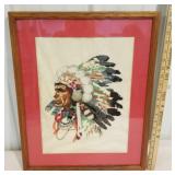 Native American needlepoint picture