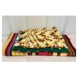 Vintage Afghans, 1 large Afghan and 2 small