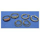 Signed 95 & 925 rings & 2 pairs sterling earrings