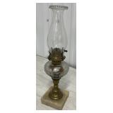 Oil lamp on marble? Needs cleaning.