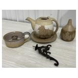 Beautiful pottery pieces  some stamped,