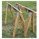 Wood saw horses