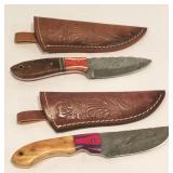 2 Damascus Knifes with sheaths