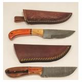 2 Damascus Knifes with sheaths