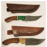 2 Damascus Knifes with sheaths
