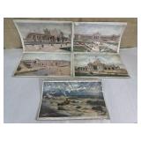 5 antique prints - 1904 St. Louis Worlds Fair, US