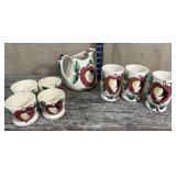 8 pieces Puritan pottery - 1 w/ hairline crack