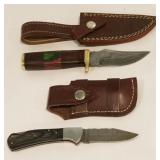 2 Damascus Knifes with sheaths