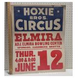 Hoxie Bros Elmira NY bowling center circus poster