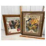 Coca-Cola advertising framed, & the Saturday