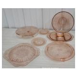 Pink depression glass