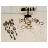 Watches , Timex, quartz, and jewelry, spoons, etc